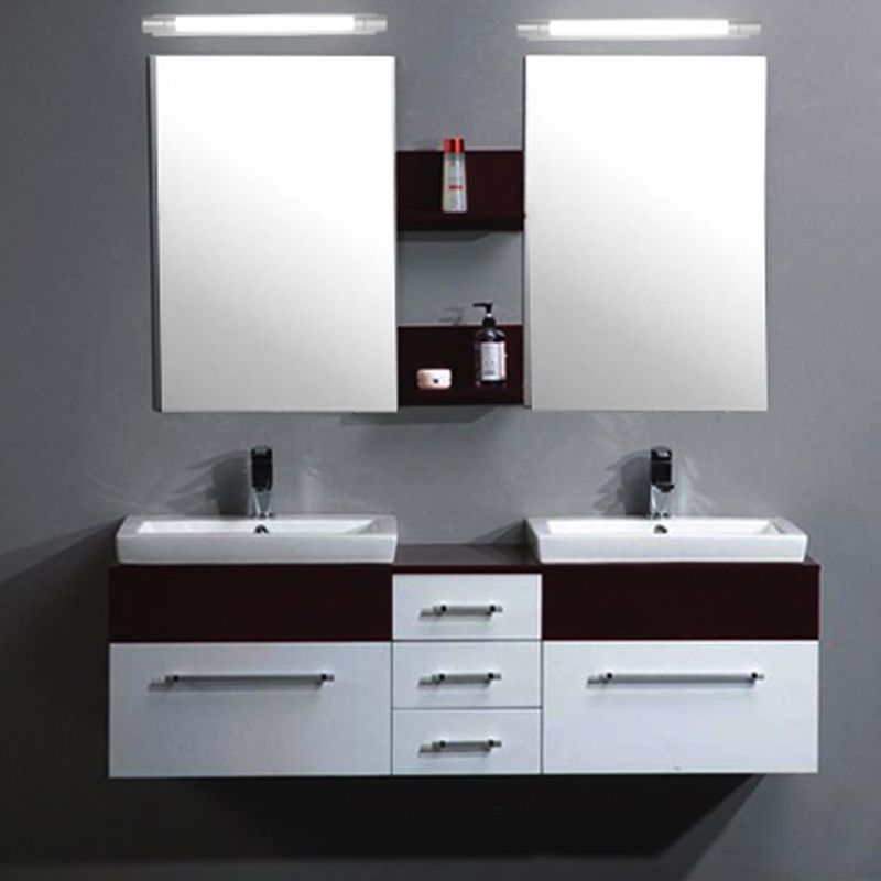 Modern Silver Mirror Front Light LED Vanity Light with Plastic Shade for Bathroom