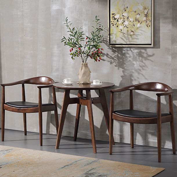 Silla de comedor de madera tradicional, silla lateral de cuero PU para uso en restaurantes
