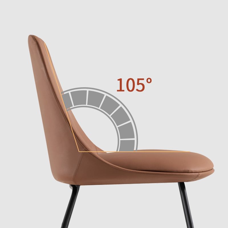 Brown and Beige Dining Chairs Contemporary Armless Dining Side Chair