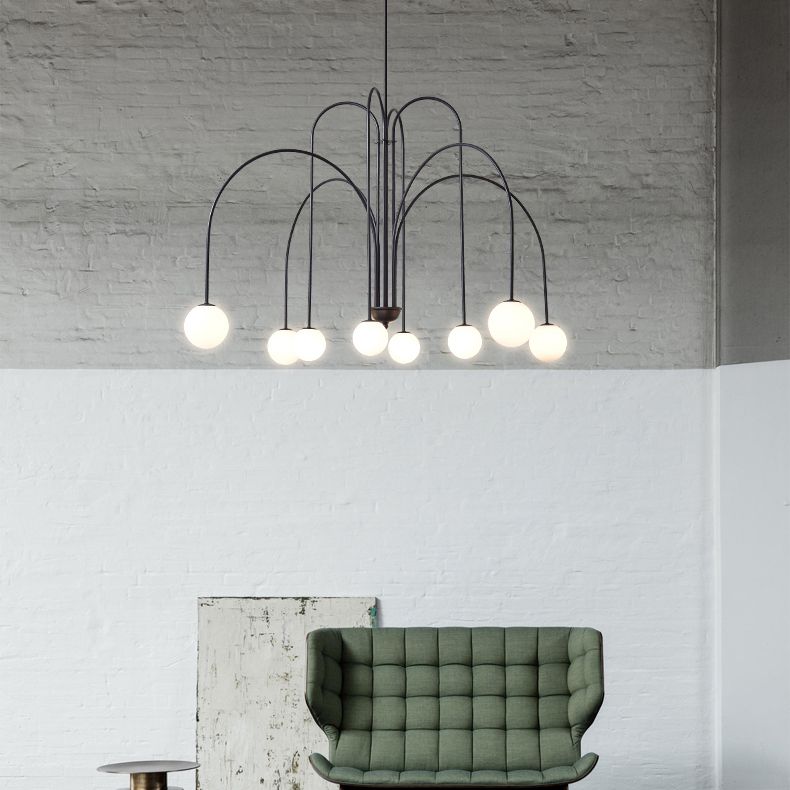 Modern Metal Chandelier Light Fixtures Multi-Head Suspension Pendant Lamps for Living Room
