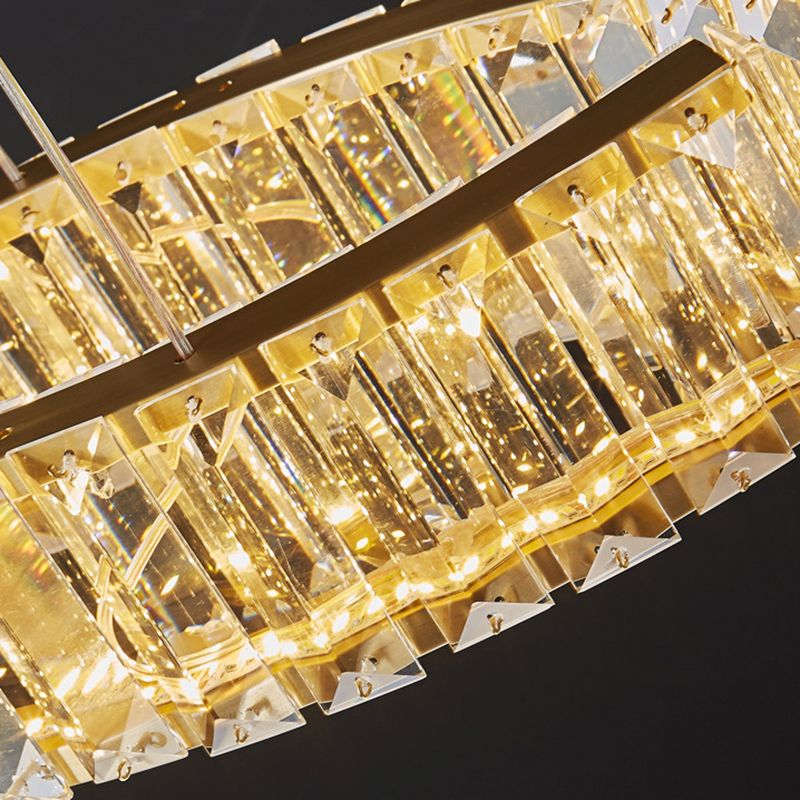 Modern Island Lighting Linear Crystal LED Pendant Lights for Dining Room