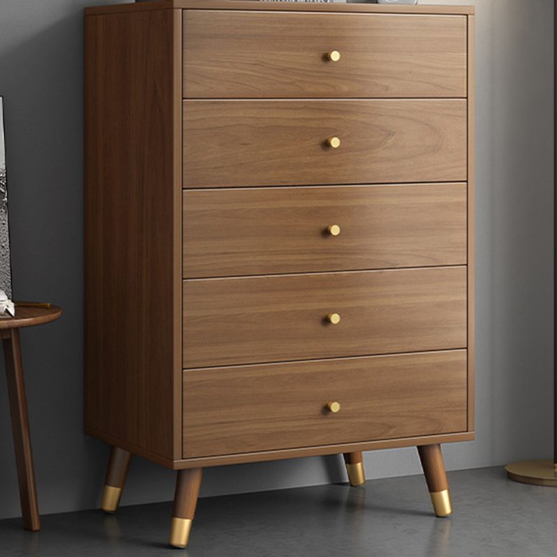 29.52'"/35.43" Tall Brown Wooden Chest, Rectangle Accent Chest with Drawers