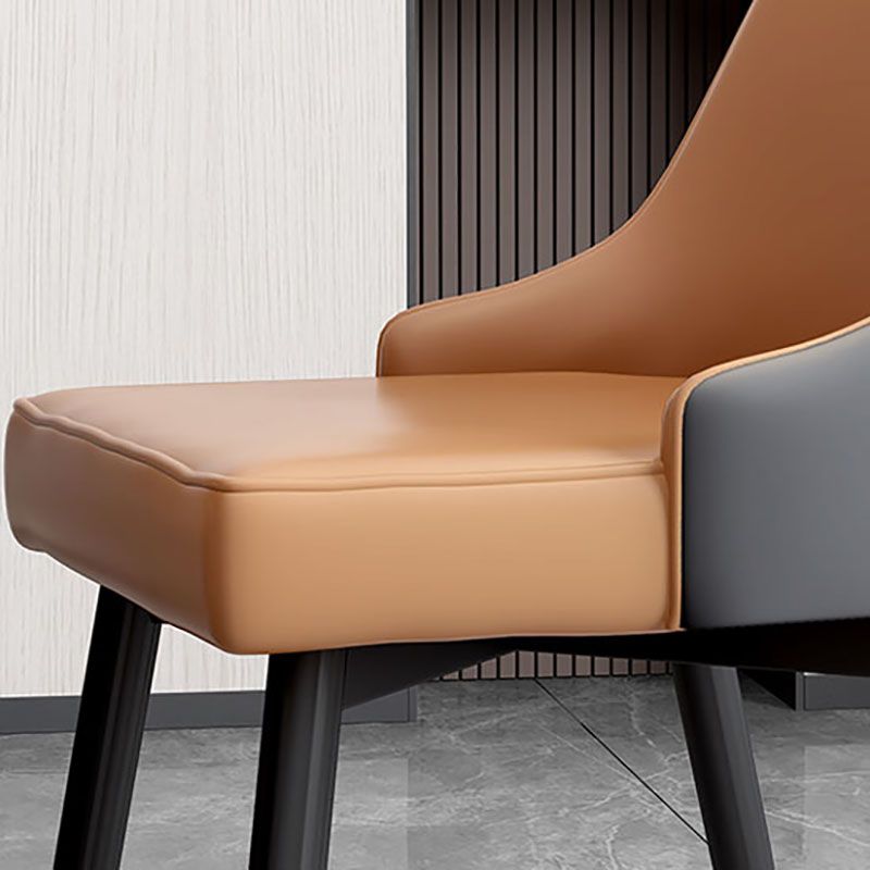 Sillas de comedor sin brazos tapizadas de diseño escandinavo con respaldo sólido que cena la silla lateral