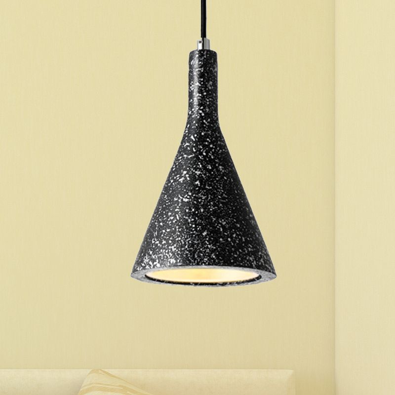 Luz de techo de colgante de trompeta Cemento nórdico 1 claro negro/blanco/marrón Luz colgante
