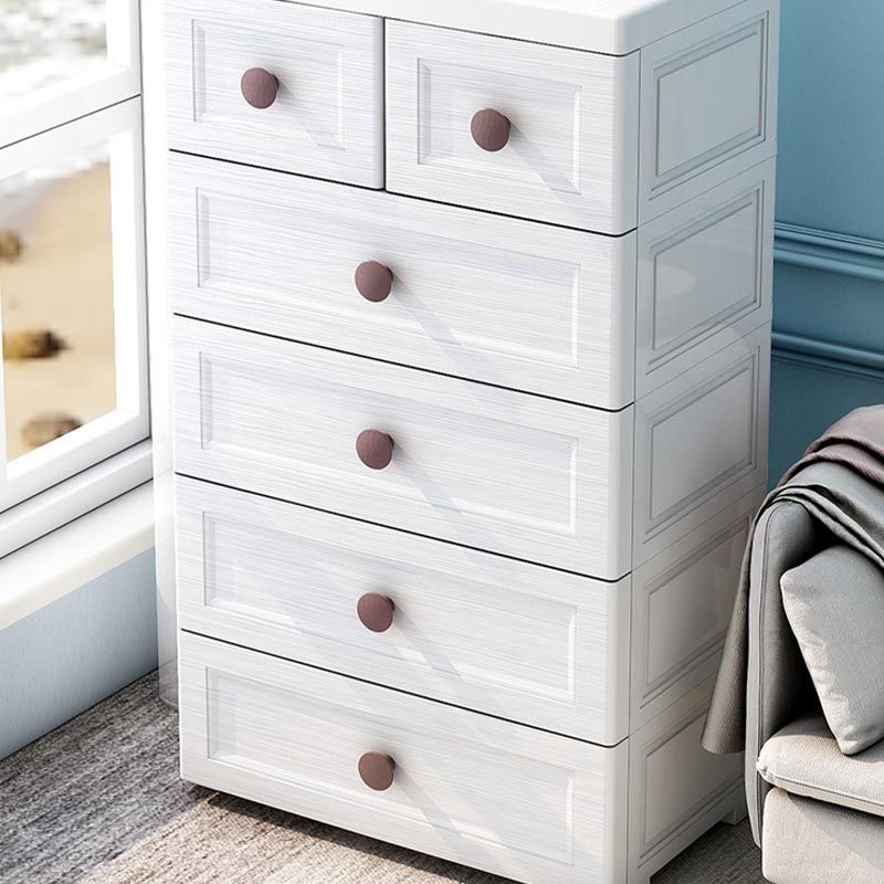 Plastic Home Non-Hanging Armoire Contemporary Style Cabinet with Drawers