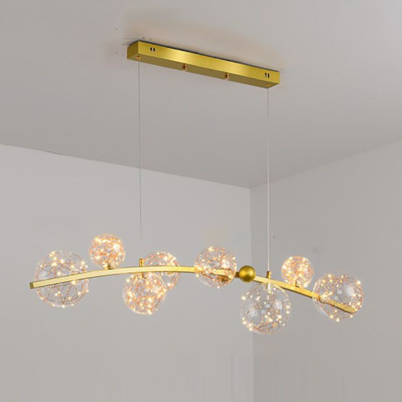 Nórdica Dining Island Light Kitchen Simple Led Glass Shade Colgara de luz colgante