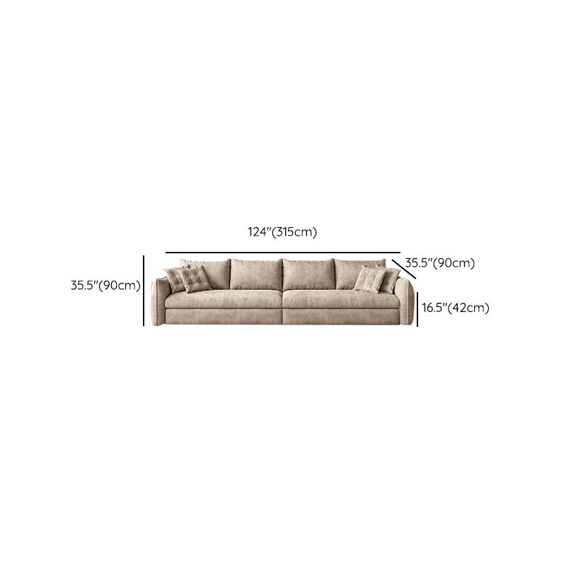 Modern Fabric Sofa Bed Brown Slipcovered Sleeper Sofa with Storage