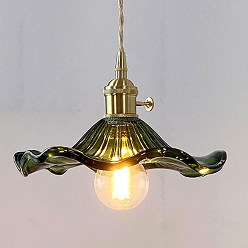 Luce a sospensione industriale a 1 luci di vetro appeso al soffitto per sala da pranzo