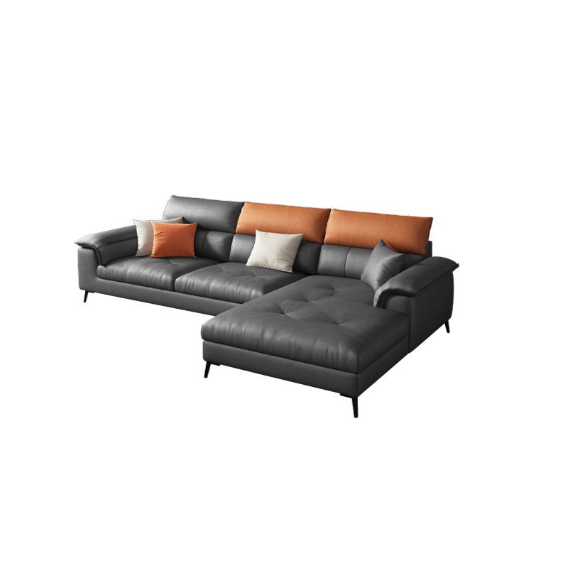 Dark Gray Cushion Back Contemporary Stain-Resistant Storage Sofa