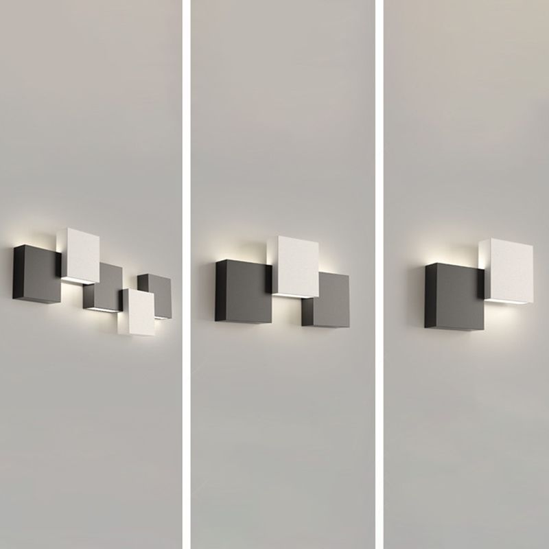 Modern 2/3/5-Light White/Black Wall Mounted Sconce Metal Wall Light