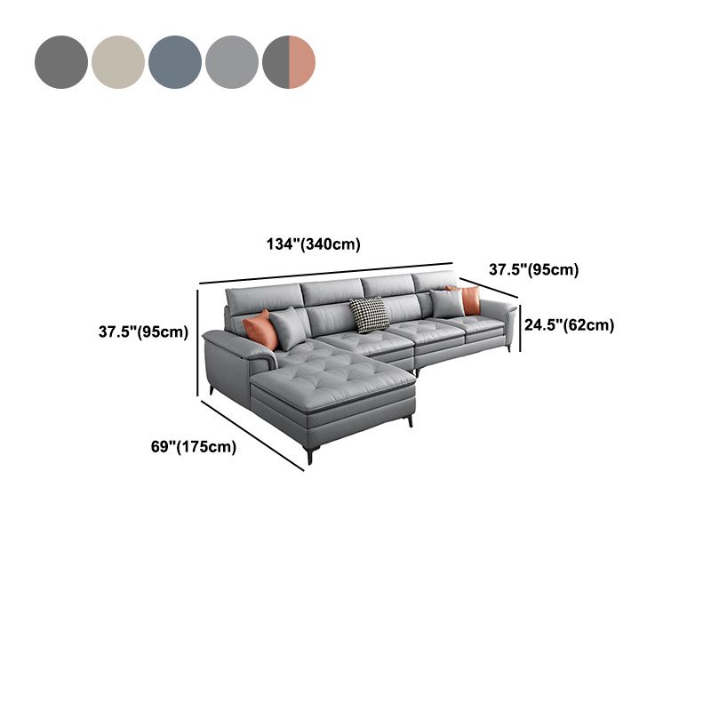 133.86" L Modern Sectionals Pillow Top Arm Sectionals with 4-Seater