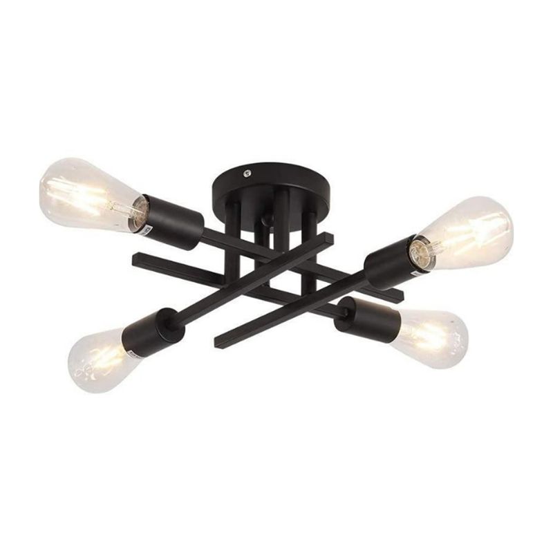 Industrial Style Iron Ceiling Light 4-Lights Stripe Shape for Bedroom