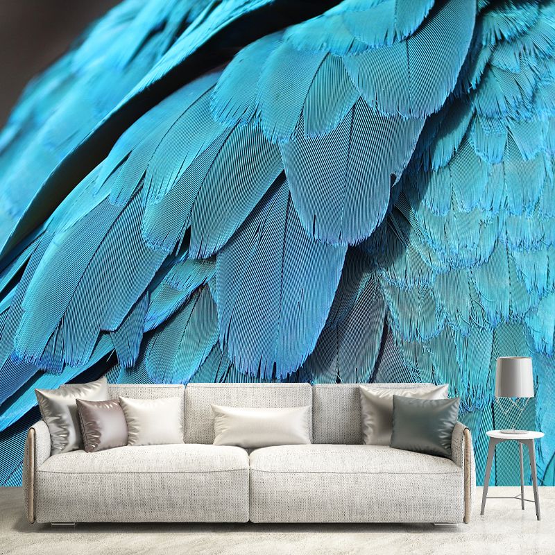 Living Room Wall Mural Feather Pattern Contemporary Style Wall Covering