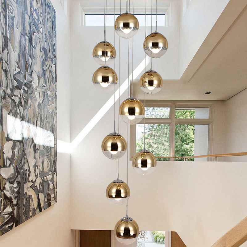 Spiegelglas hängender leichter Globus Schatten moderner Anhänger Licht für Wohnzimmer