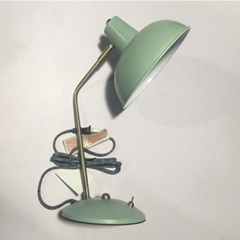 Bowl Shaded Bedside Reading Lamp Iron 1 Head Macaron Style Table Light