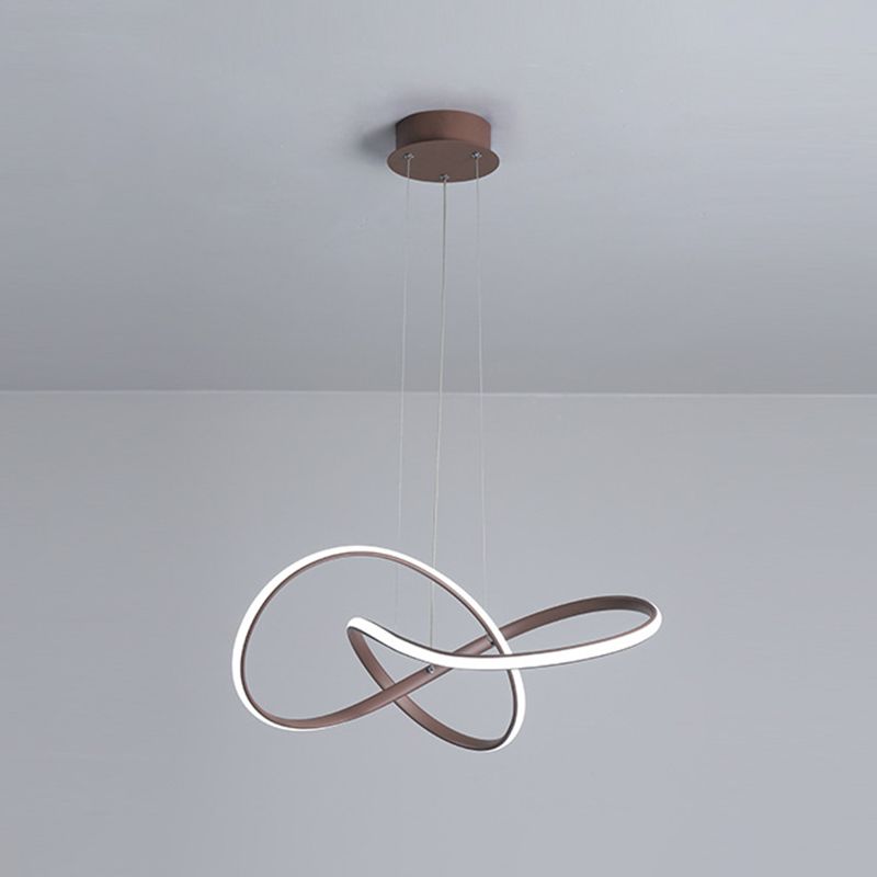 Lampadino intrecciato ultra-moderno illuminazione in metallo semplicità lampadario appeso per soggiorno