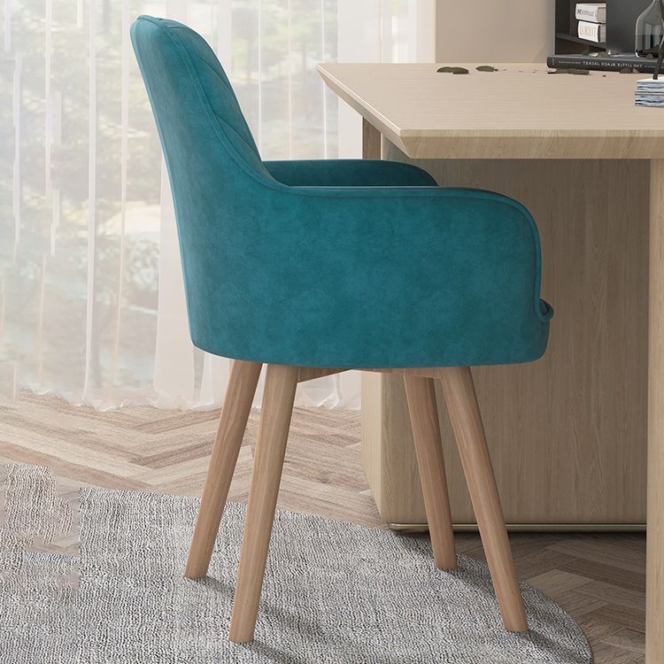 Fauteuil de salle à manger rembourré Fauteuil à dossier solide avec pieds en bois (Ensemble de 2)