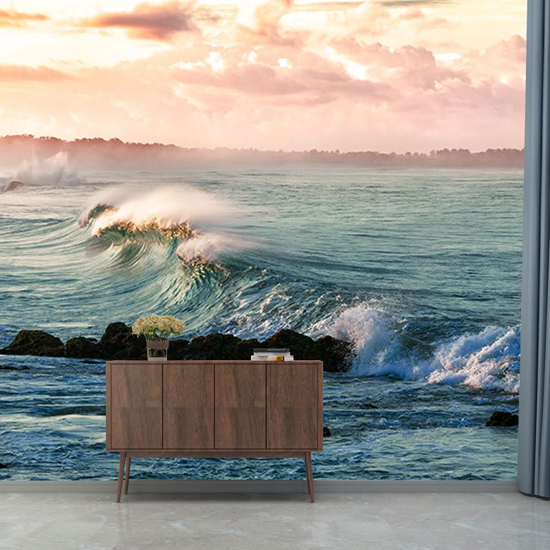 Photography Stain Resistant Mural Wallpaper Sea Surface Indoor Wall Mural