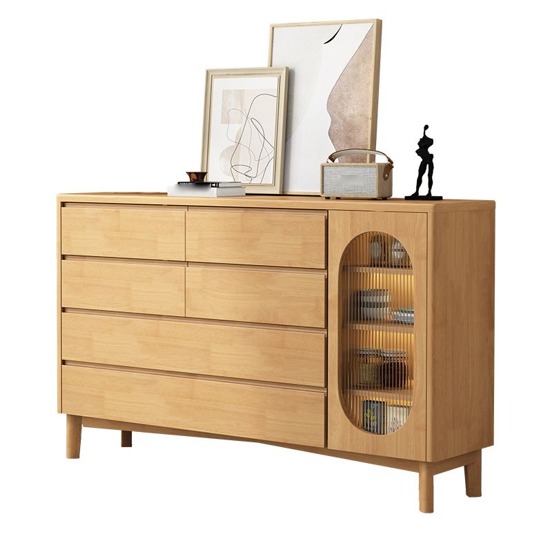 Traditional Storage Chest Solid Wood Storage Chest Dresser with 6 Drawers