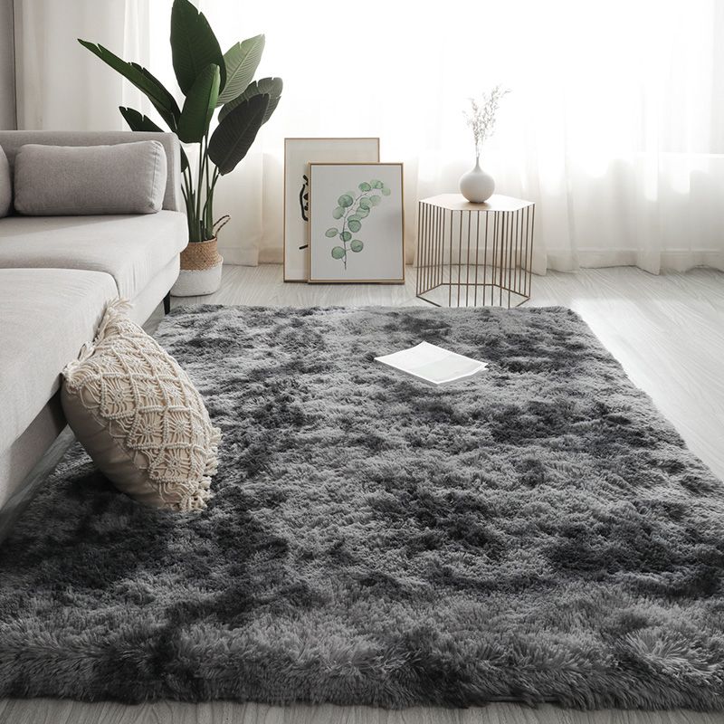Relaxing Living Room Rug Multicolored Solid Color Indoor Rug Synthetics Anti-Slip Backing Stain-Resistant Area Carpet