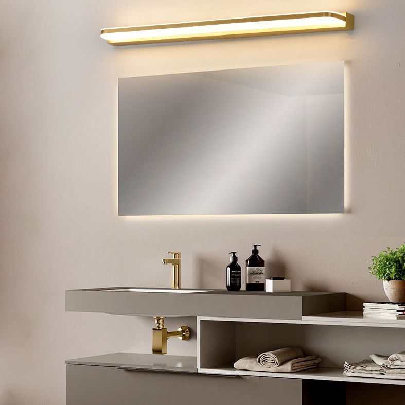 Modern Minimalist Style Ultra-thin Wall Mounted Light Fixture Copper Wall Light Sconces for Bathroom