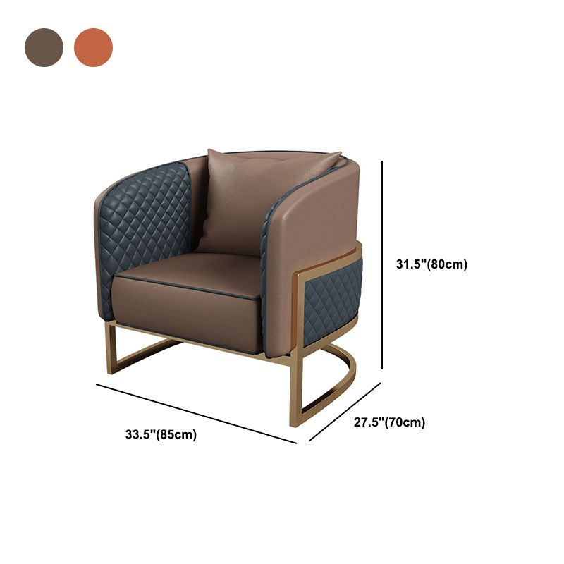 27.55" Wide Faux Leather Sofa Modern Tuxedo Arm Sofa with Tight Back