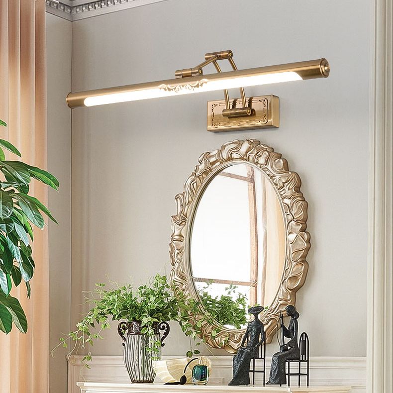 Brass LED Wall Lamp in Traditional Classic Style Electroplate Iron Wall Light with Acrylic Shade