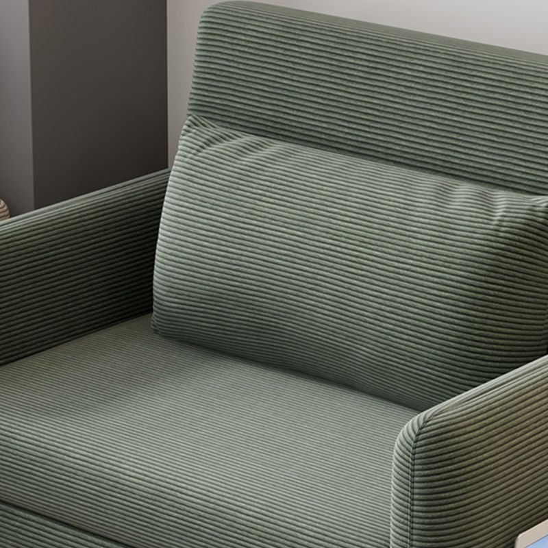 Glam Corduroy Pillow Back Sleeper Sofa Storage Sofa Bed in Green