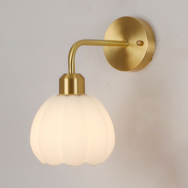 Nordic Style Wall Light Bell Shape Wall Lamp with Glass Shade for Bedroom