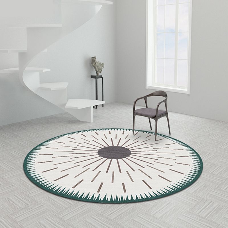 Creative Modernist Rug Polyester Radial Pattern Rug Washable Pet Friendly Non-Slip Carpet for Living Room