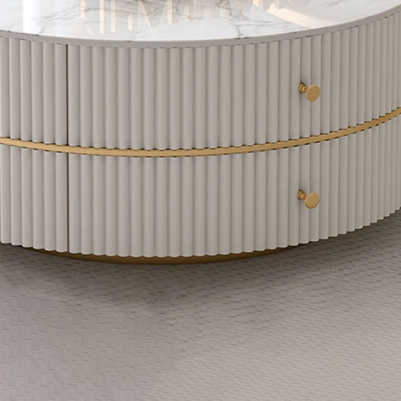 Round Nesting Coffee Table Set Frame Coffee Table with Storage