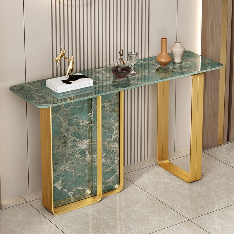 12 inch Wide Accent Table Rectangle Shape Stone Console Table for Hall
