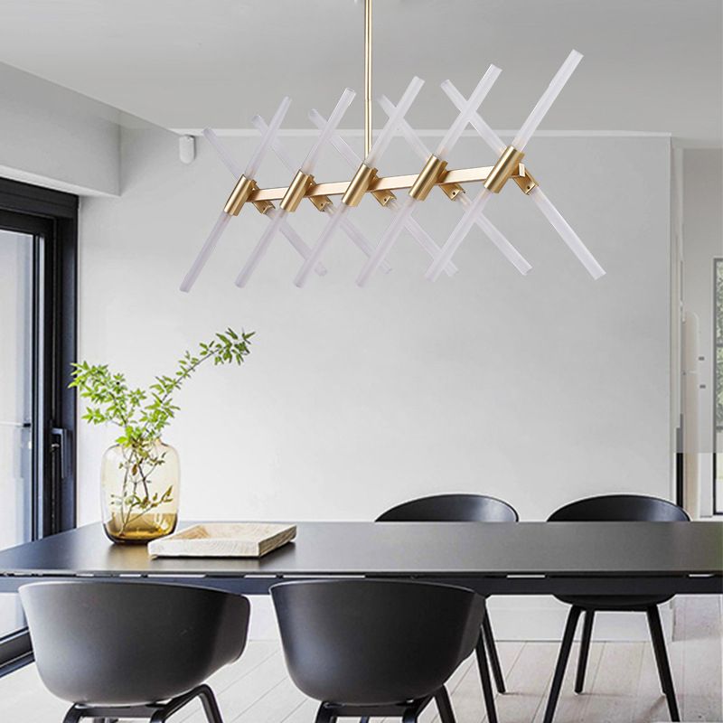 Minimalism Island Light Glass 20 Head Pendant Lighting Fixtures for Dining Room