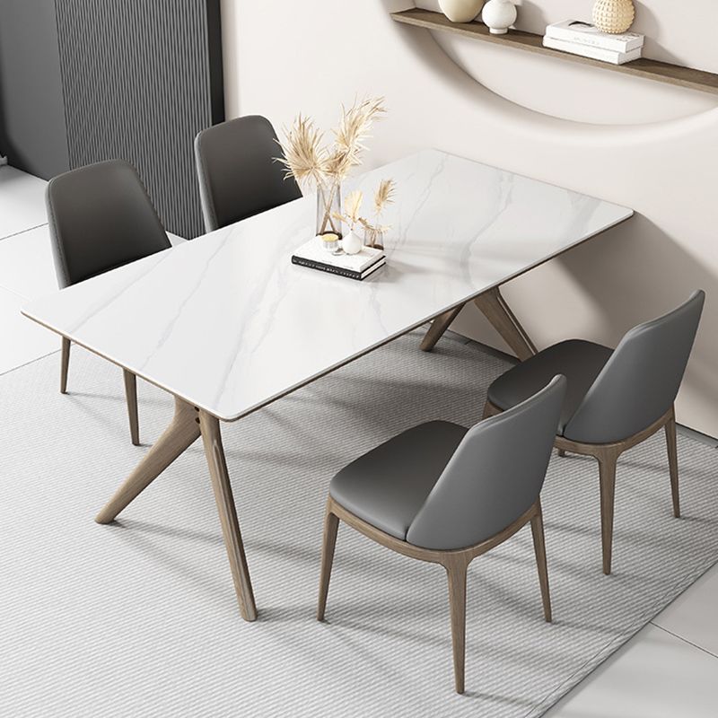 Modern 1/2/5/6 Pieces Dining Set Rectangle Stone Dining Table for Dining Room