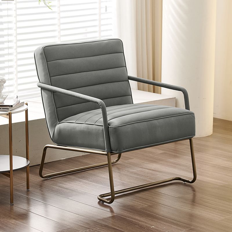 Arms Included Lounge Chair Living Room Chair with Gold Tone Legs
