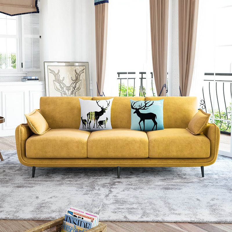 Pure Color Sofa Flared Arm Slipcovered Sofa for Room and Home