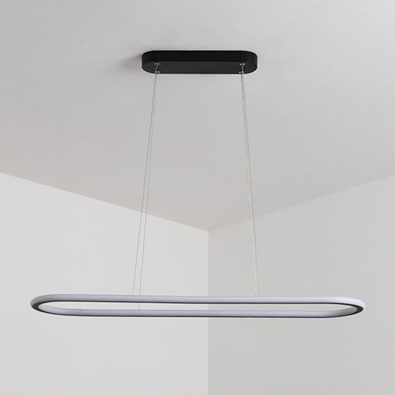 Simple Modern Nordic Style LED Hanging Island Pendant Light for Dining Room Office