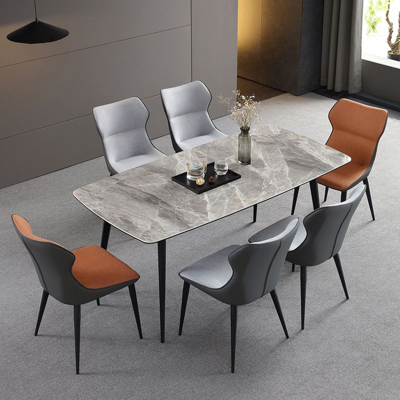 Contemporary Metal Dining Room Armless chairs Upholstered Side Chairs for Home Use