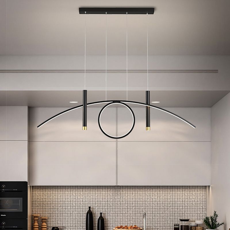 Linear Shape Island Lights Modern Style Metal 4-Light Island Lighting