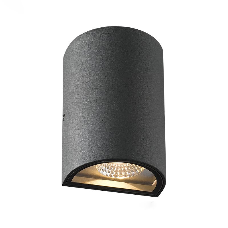 Modern Creative LED Wall Lamp Aluminium Cylindrical Waterproof Wall Light with Glass Shade
