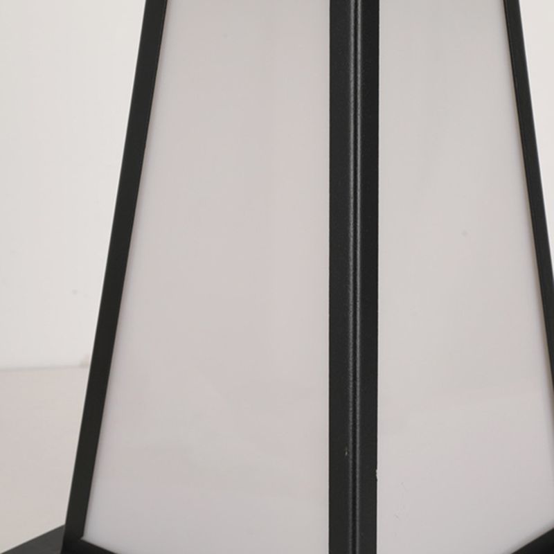 Modern Metal Solar Pillar Lamp Black Outdoor Waterproof Light
