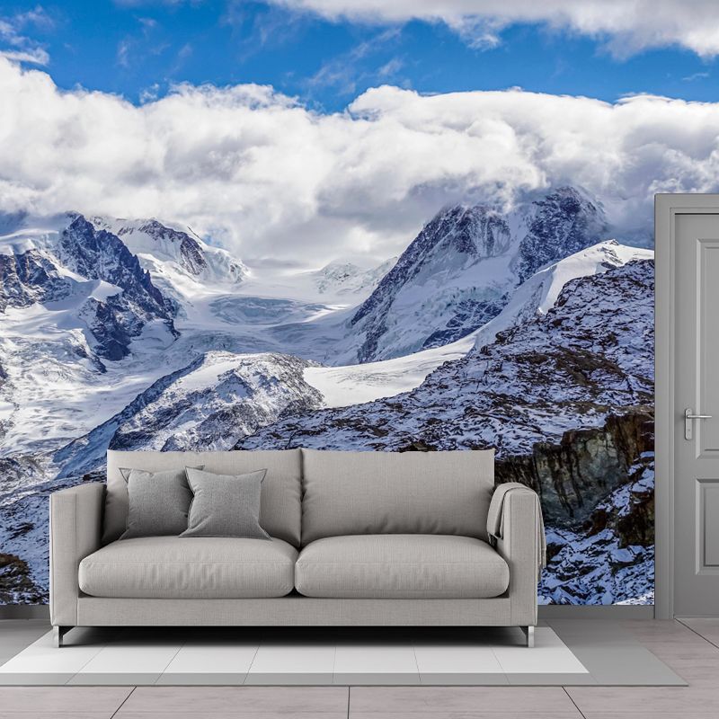 Customized Tall Mountain Mural Wallpaper Contemporary for Dining Room Decor