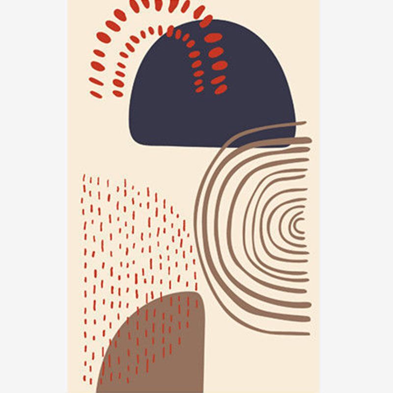 Multicolor Modern Area Carpet Polyester Abstract Print Indoor Rug Easy Care Carpet for Living Room