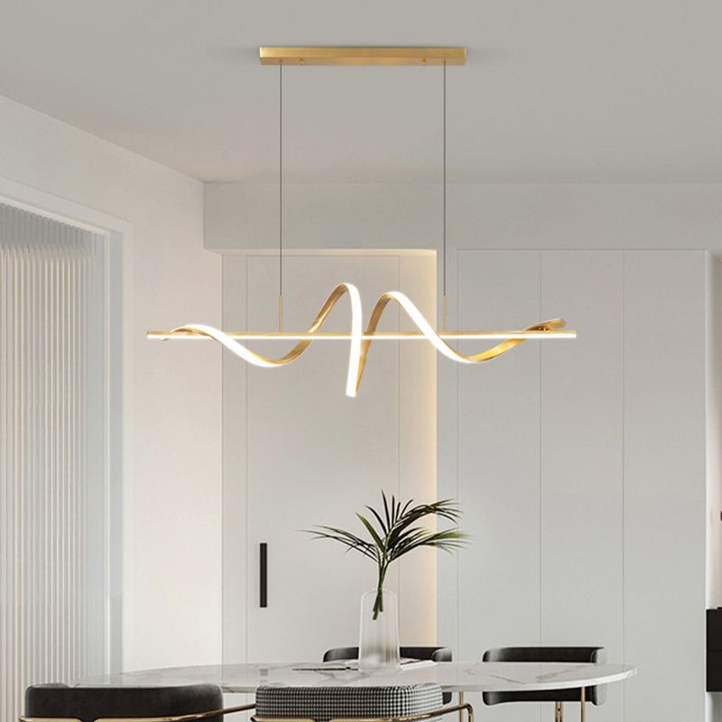 Single Black/Golden Kitchen Island Lighting Modern LED Island Pendant Lighting