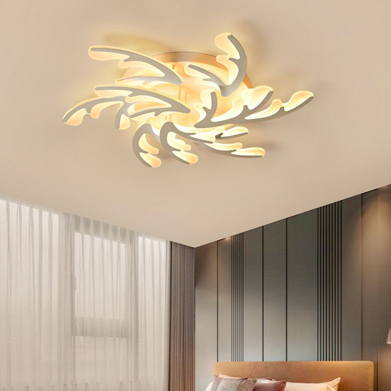 Coral Flush Light Fixtures Simplicity Acrylic Ceiling Light Fixtures for Bedroom