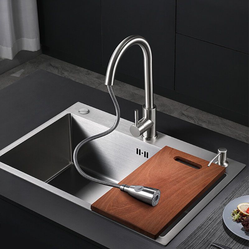 Modern Workstation Ledge Stainless Steel with Faucet and Soap Dispenser Prep Station