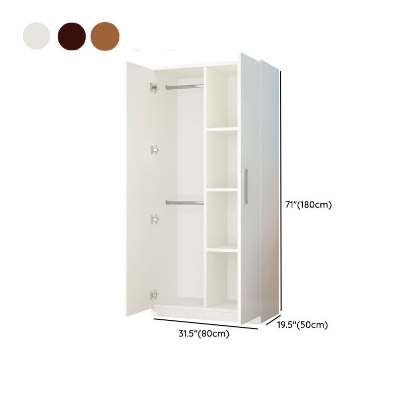 Contemporary Style Wardrobe Closet Wood Combination Armoire for Bedroom