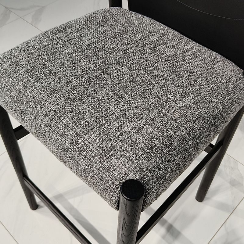 Contemporary 35.4-inch Armless Bar Stool with Solid Wood Base