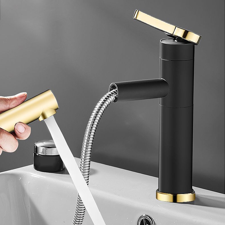 Lever Handle Faucet Glam Style Swivel Spout Faucet for Bathroom