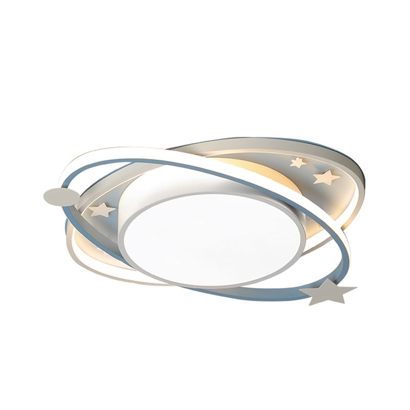 Orbit Planet Plafonnier LED en acrylique bleu pour enfants pour école maternelle